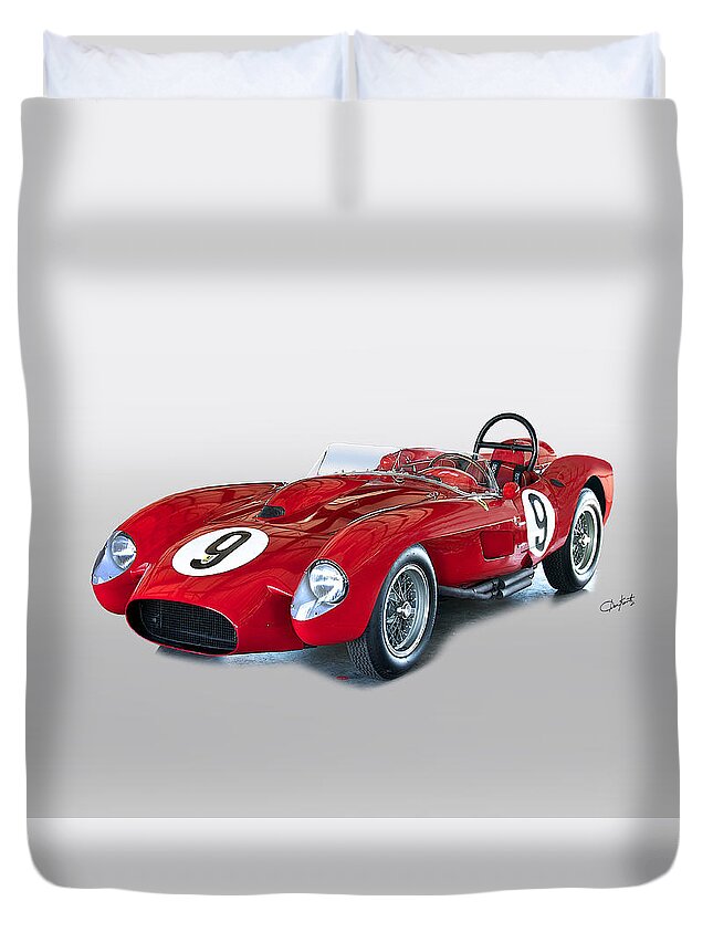 Auto Duvet Cover featuring the photograph 1958 Ferrari 250GT Testa Rossa #2 by Dave Koontz