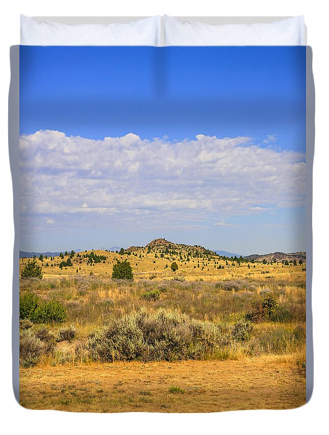 Montana; Plains; Big; Sky; Country; Mt; America; Usa; North-west; State; Scenery; Backdrop; Landscape; Setting; Spectacle; Vista; View; Panorama; Scene; Setting; Terrain; Location; Outlook; Sight; Flora; Clouds; Sagebrush Duvet Cover featuring the photograph Big Sky Country #3 by Chris Smith