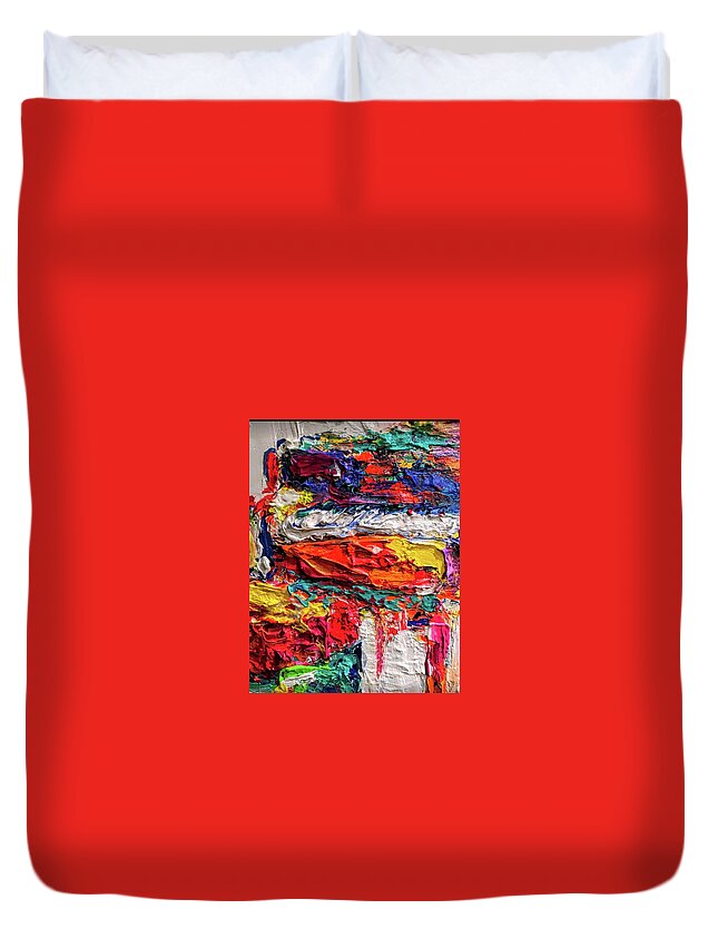Abstract Painting Duvet Cover featuring the painting Boom of the tingling strings #2 by Heather Roddy