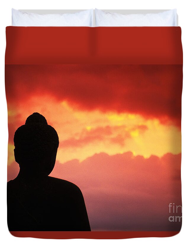 Ancient Duvet Cover featuring the photograph Borobudor Temple #2 by Gloria & Richard Maschmeyer - Printscapes