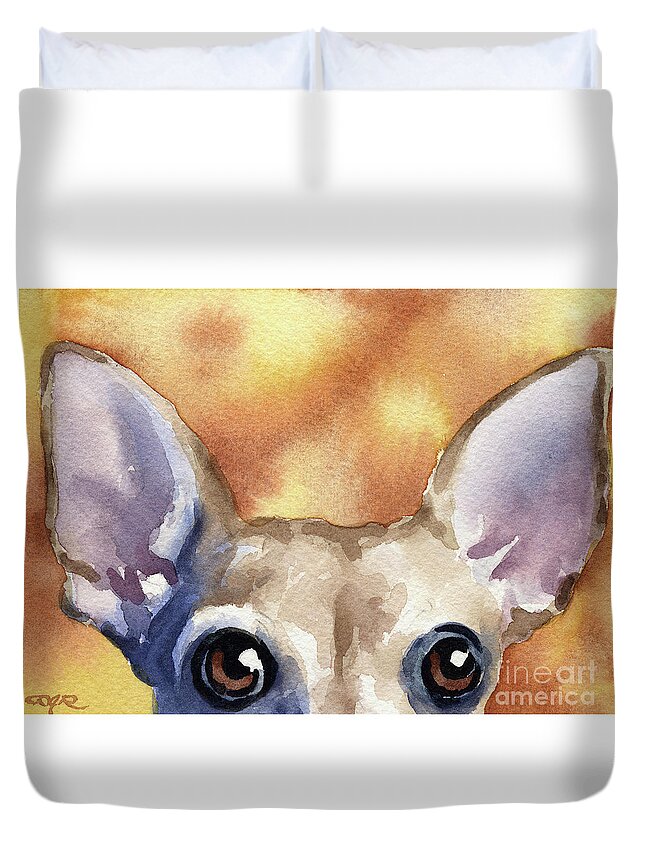 Chihuahua Duvet Cover featuring the painting Chihuahua by David Rogers