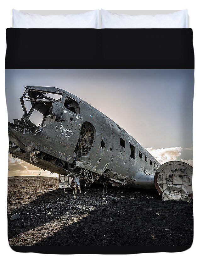 Abandoned Duvet Cover featuring the photograph Crashed DC-3 #2 by James Billings