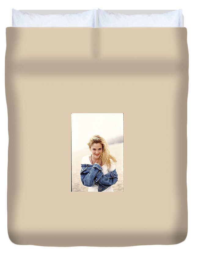 Drew Barrymore Duvet Cover featuring the photograph Drew Barrymore #2 by Jackie Russo