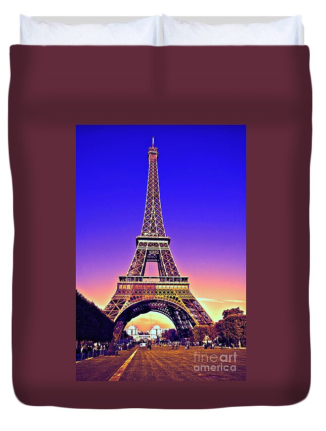 Eiffel Tower Duvet Cover featuring the photograph Eiffel Tower #2 by Charuhas Images