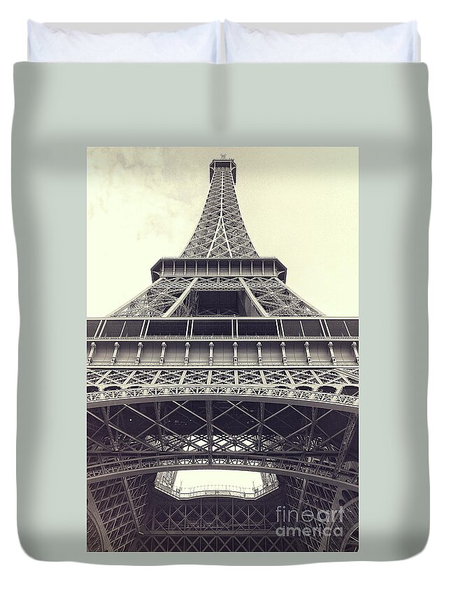 Photography Duvet Cover featuring the photograph Eiffel Tower by the Seine by Ivy Ho