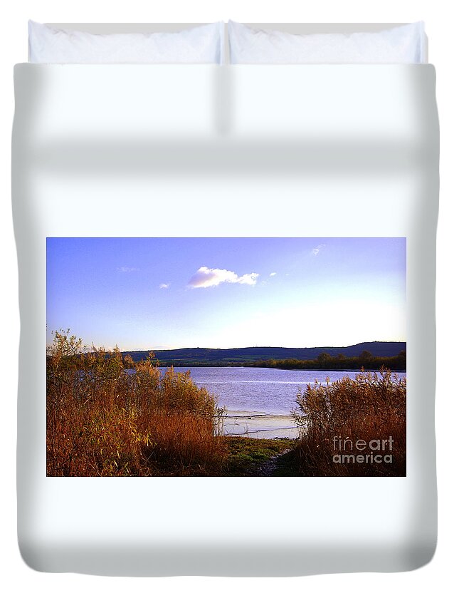 Evening Duvet Cover featuring the photograph Evening time on the river Suir #2 by Joe Cashin