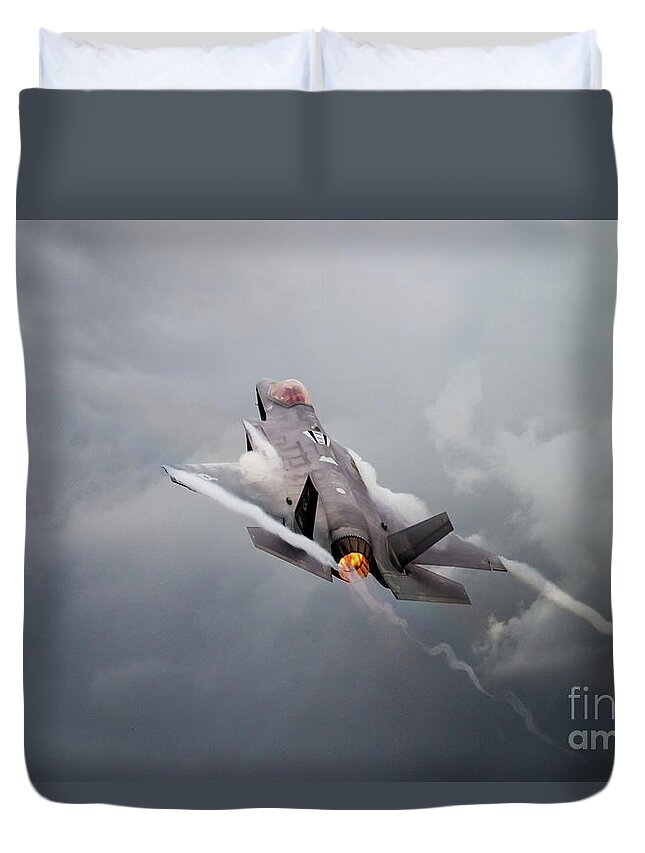 F35 Duvet Cover featuring the digital art F35 Lightning II #2 by Airpower Art