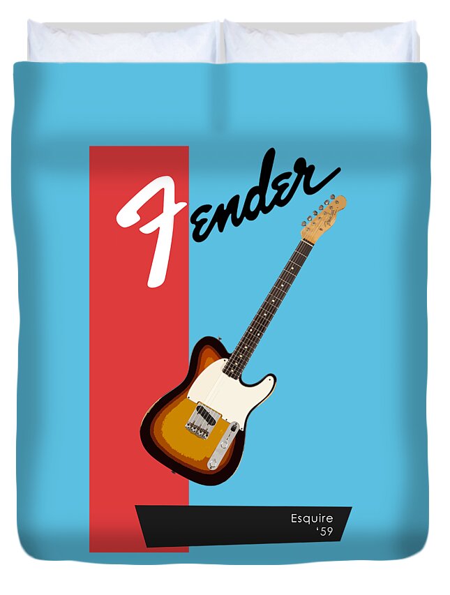 Fender Esquirer Duvet Cover featuring the photograph Fender Esquire 59 #2 by Mark Rogan