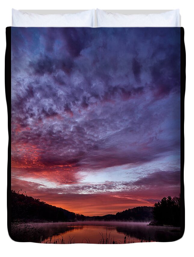 Big Ditch Lake Duvet Cover featuring the photograph First Light on the Lake #2 by Thomas R Fletcher