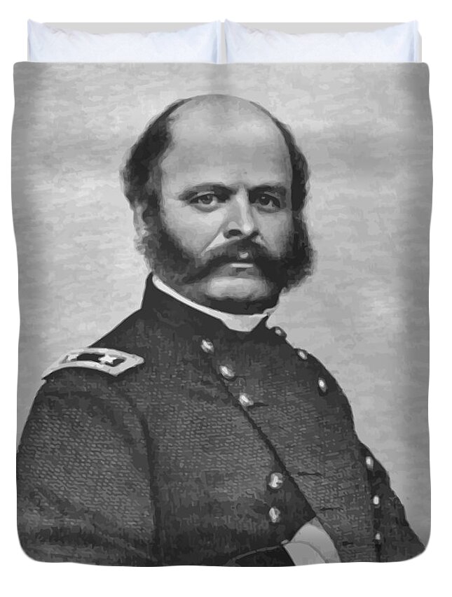 Ambrose Burnside Duvet Cover featuring the painting General Burnside by War Is Hell Store
