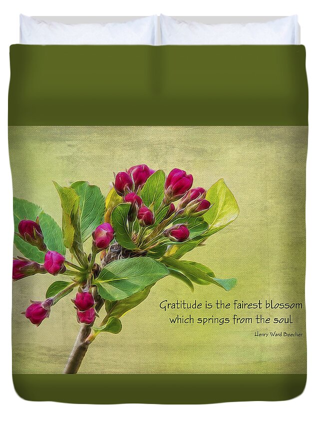 Flower Duvet Cover featuring the photograph Gratitude #2 by Cathy Kovarik