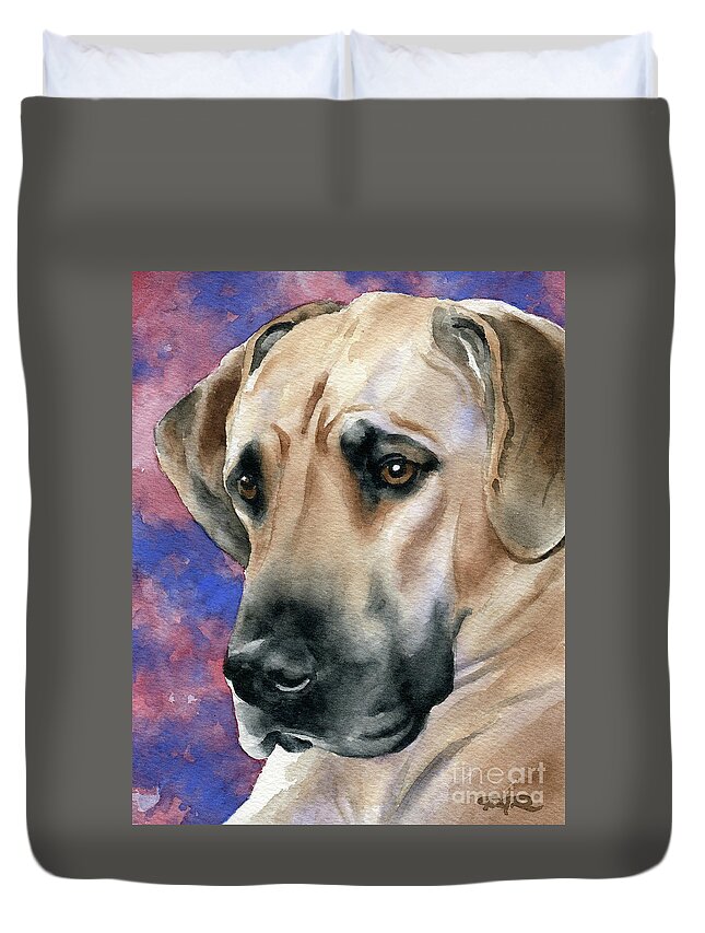 Great Duvet Cover featuring the painting Great Dane by David Rogers