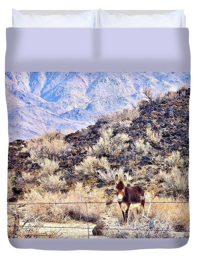 Mountains Duvet Cover featuring the photograph Hello #2 by Marilyn Diaz
