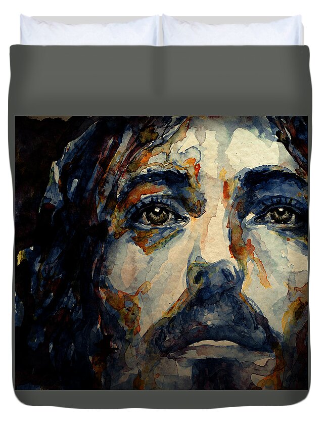 Jesus Duvet Cover featuring the painting Jesus Christ #2 by Laur Iduc