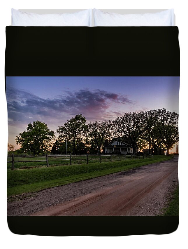 Jay Stockhaus Duvet Cover featuring the photograph Kansas Sunset #2 by Jay Stockhaus