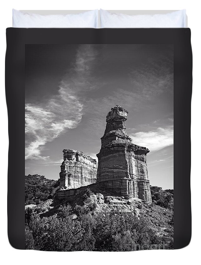 Art Duvet Cover featuring the photograph Lighthouse Peak and Castle Rock #1 by Charles Dobbs