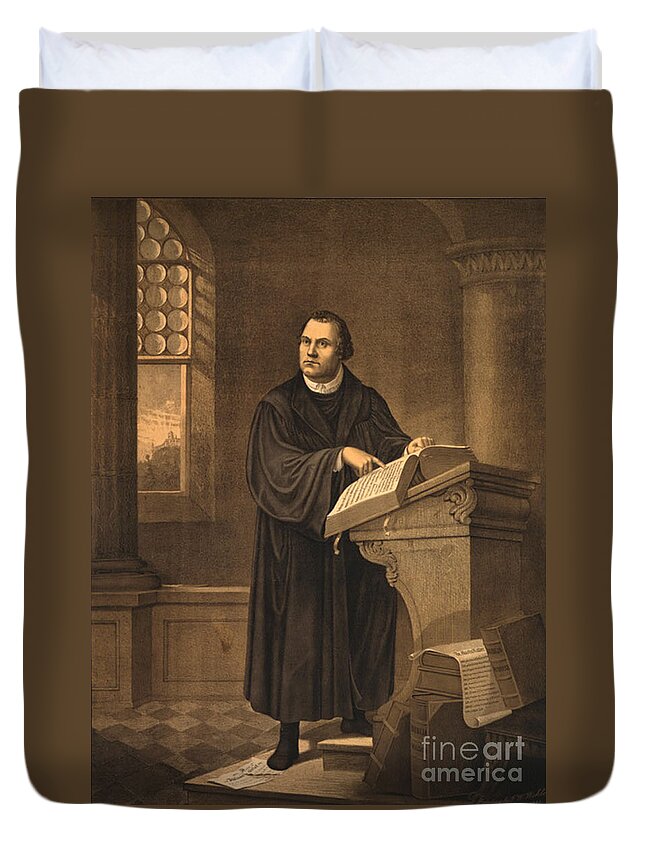 History Duvet Cover featuring the photograph Martin Luther, German Theologian #2 by Photo Researchers