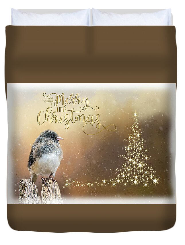 Snow Duvet Cover featuring the photograph Merry Christmas by Cathy Kovarik