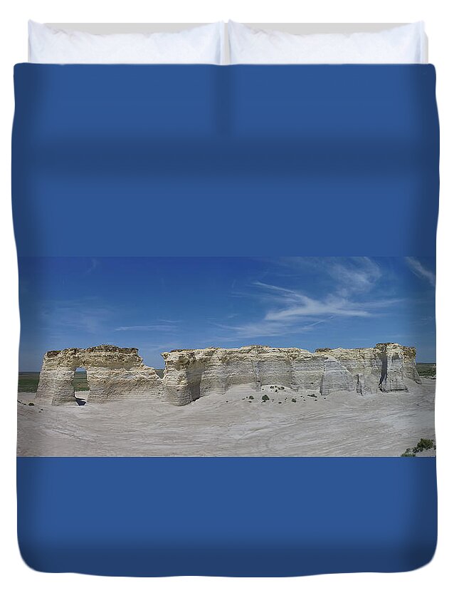 Monument Rocks Duvet Cover featuring the photograph Monument Rocks #2 by Alan Hutchins