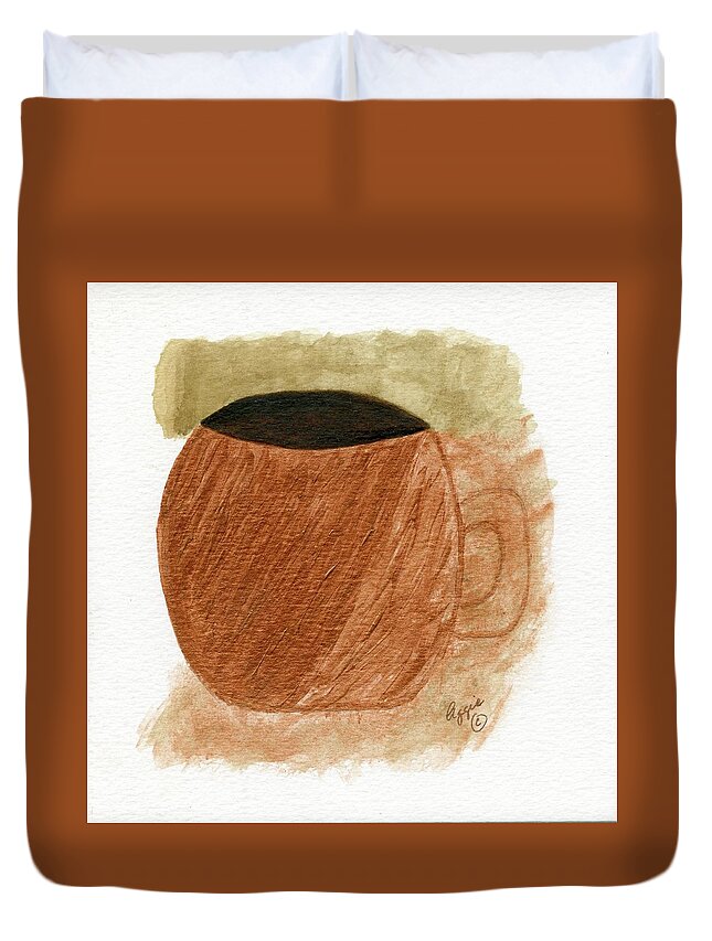 Cup Duvet Cover featuring the painting Mug Moments #2 by Stephanie Agliano