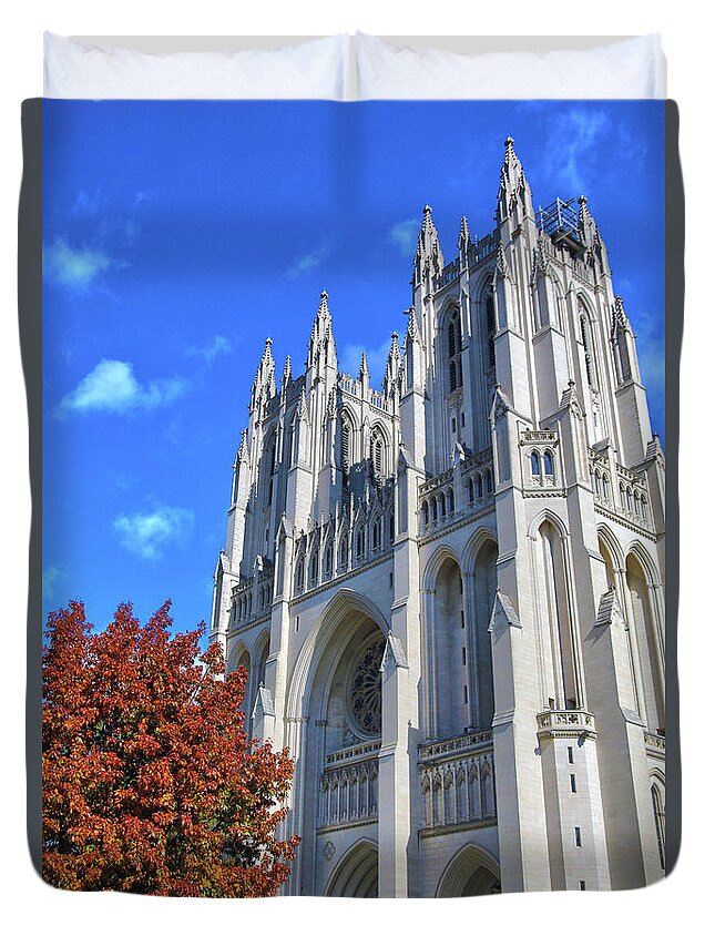 National Cathedral Duvet Cover featuring the photograph National Cathedral #2 by Mitch Cat