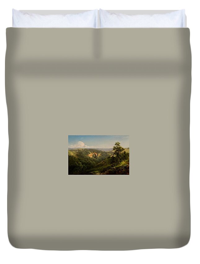 Natural Bridge Duvet Cover featuring the painting Natural Bridge #2 by MotionAge Designs