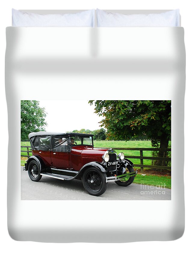 Vintage Car Duvet Cover featuring the photograph Old times #2 by Joe Cashin