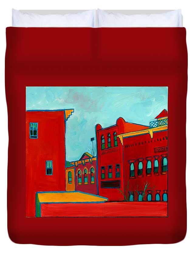 City Duvet Cover featuring the painting Opera House #2 by Debra Bretton Robinson