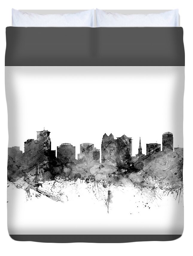 City Duvet Cover featuring the digital art Orlando Florida Skyline by Michael Tompsett