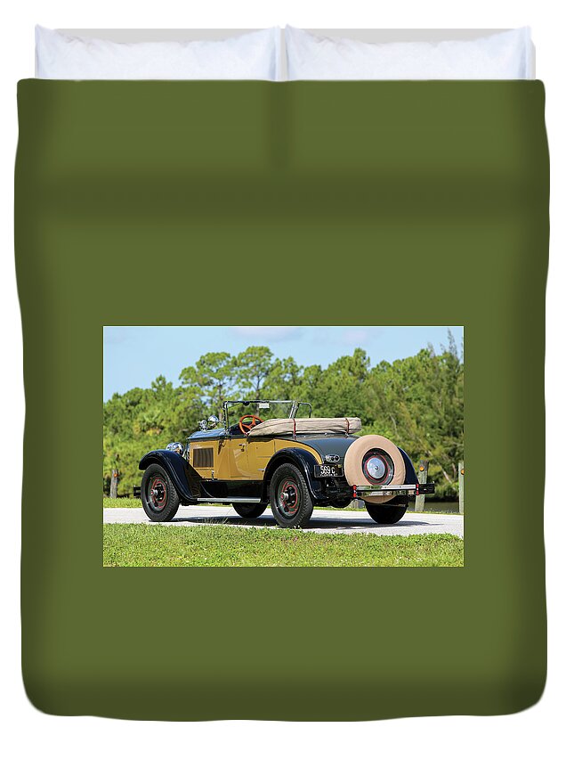 Packard Six Runabout Duvet Cover featuring the digital art Packard Six Runabout #2 by Super Lovely