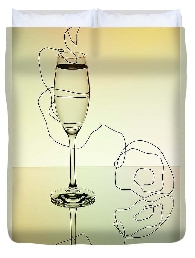Glass Duvet Cover featuring the photograph Reflection by Nailia Schwarz