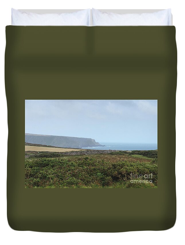 Gorse Duvet Cover featuring the photograph Rhossili Bay, South Wales by Perry Rodriguez