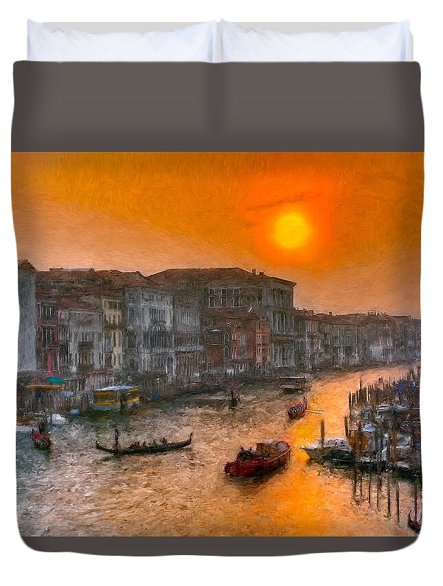 Venice Duvet Cover featuring the photograph Riva del Ferro. Venezia #2 by Juan Carlos Ferro Duque