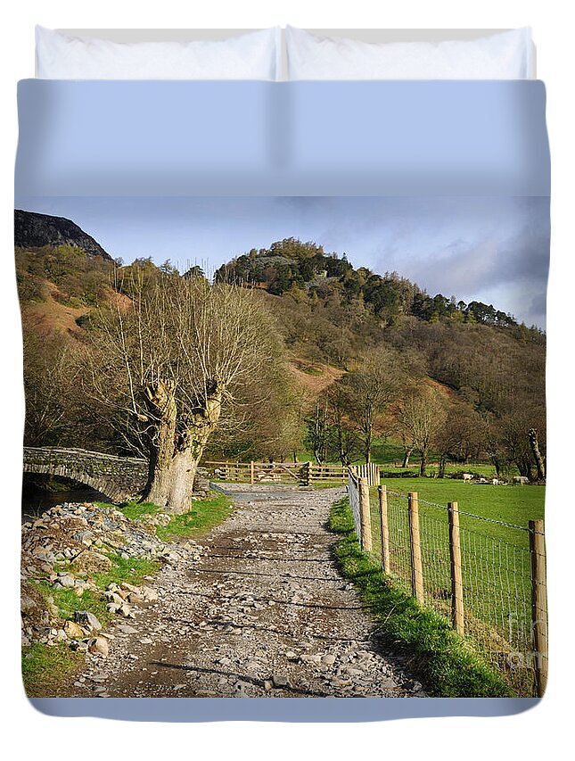 Rosthwaite Duvet Cover featuring the photograph Rosthwaite by Smart Aviation