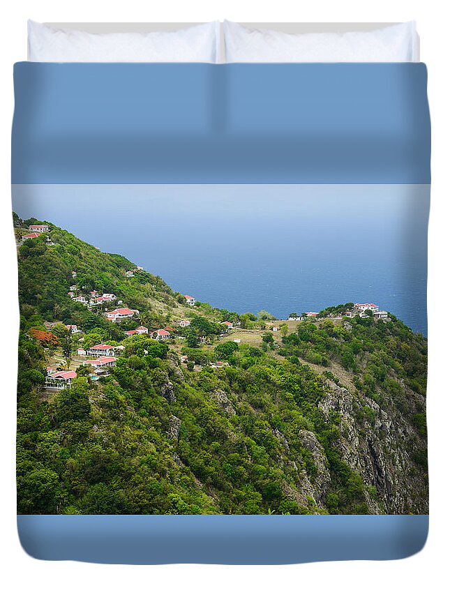 Saba Duvet Cover featuring the photograph Saba Island Town #2 by Andriy Zolotoiy