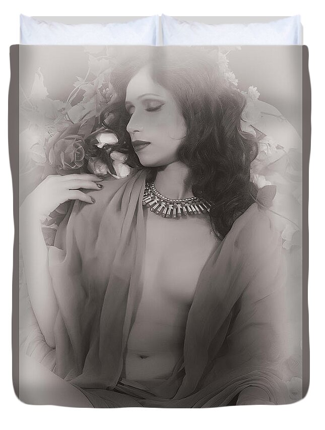 Seductive Duvet Cover featuring the photograph Sleeping Nude #2 by Kiran Joshi