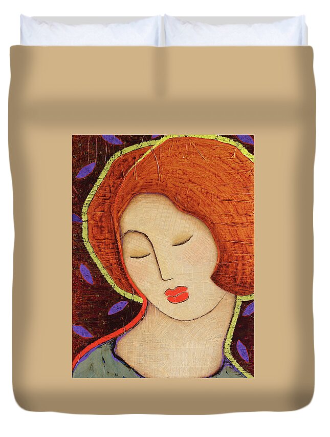 Icon Duvet Cover featuring the painting Soul Memory by Gloria Rothrock