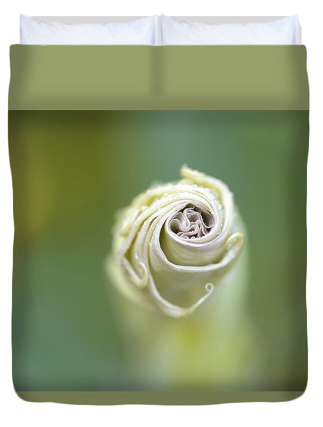 Flower Duvet Cover featuring the photograph Spiral by Nailia Schwarz