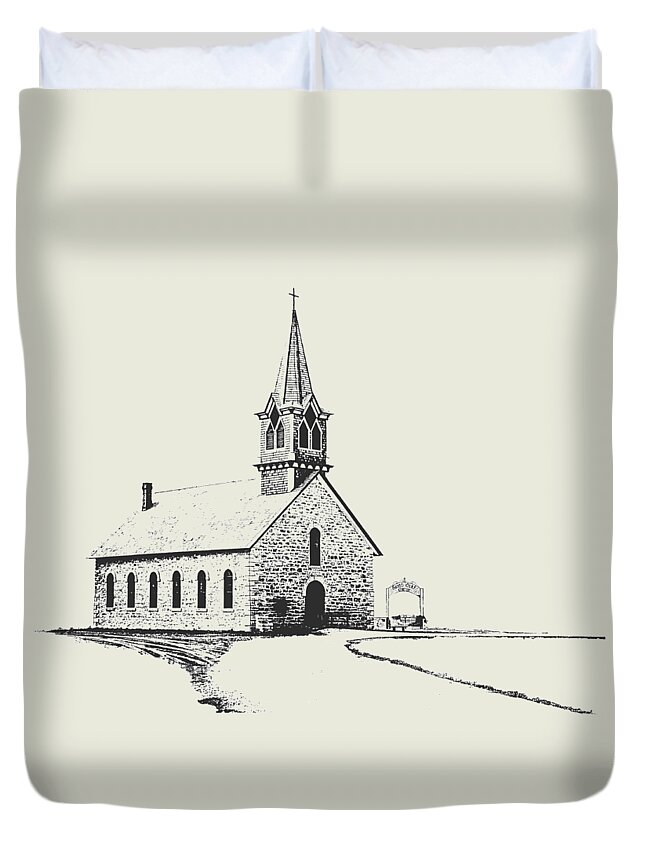 Church Duvet Cover featuring the photograph St. Olaf Lutheran Church #3 by David and Carol Kelly