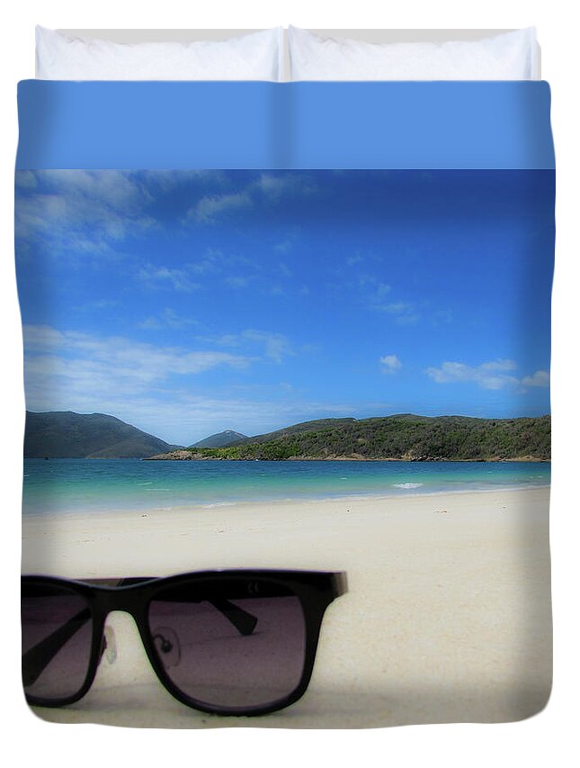 Beach Duvet Cover featuring the photograph Sunglasses #2 by Cesar Vieira
