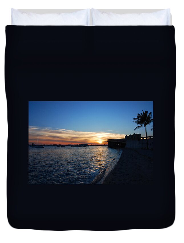  Duvet Cover featuring the photograph 2- Sunset In Paradise by Joseph Keane