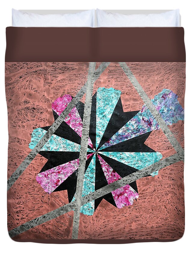 Painting Duvet Cover featuring the painting Supernova #2 by Sumit Mehndiratta
