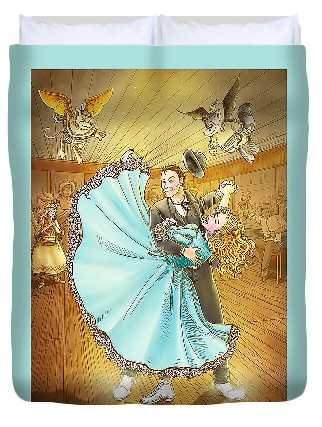 wild West Duvet Cover featuring the painting The Magic Dancing Shoes #2 by Reynold Jay
