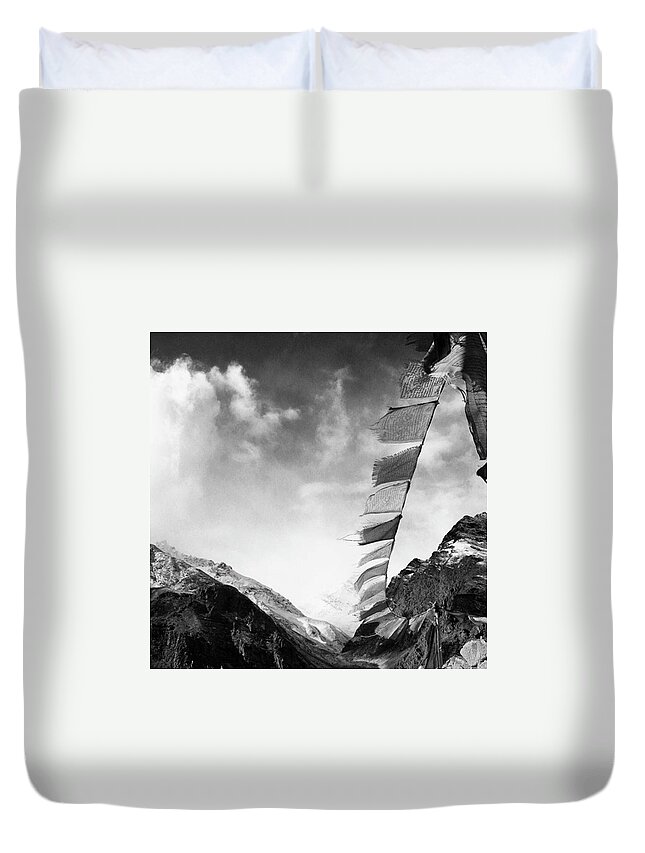  Duvet Cover featuring the photograph Tibetan Prayer Flags #2 by Aleck Cartwright