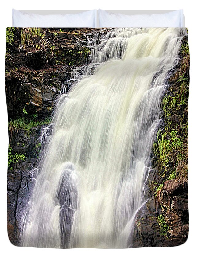 Waterfall Duvet Cover featuring the photograph Waterfall #4 by Mark Jackson