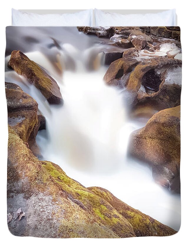 Bolton Abbey Duvet Cover featuring the photograph Waterfall on The River Wharfe #2 by Mariusz Talarek