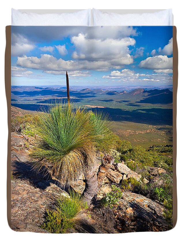 Wilpena Pound St Mary Peak Flinders Ranges South Australia Australian Landscape Landscapes Outback Duvet Cover featuring the photograph Wilpena Pound #2 by Bill Robinson