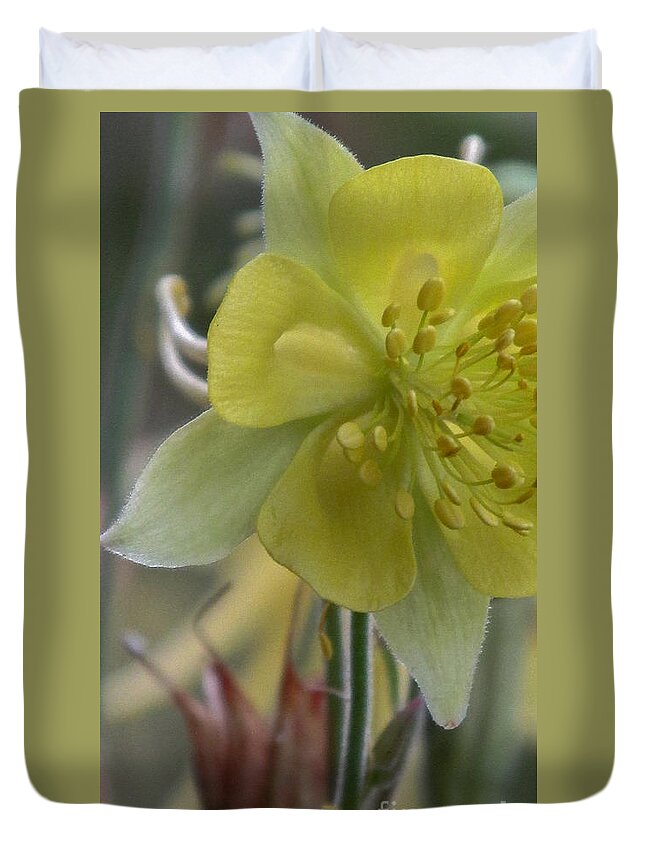 Yellow Duvet Cover featuring the photograph Yellow Flower 4 #2 by Christy Garavetto