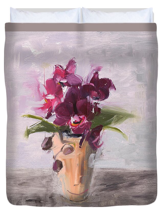 Still Life Duvet Cover featuring the painting Untitled #225 by Chris N Rohrbach