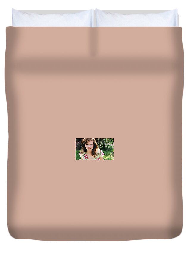 Emma Watson Duvet Cover featuring the photograph Emma Watson #20 by Jackie Russo
